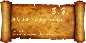 Bábás Henrietta névjegykártya
