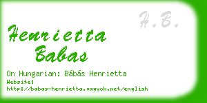 henrietta babas business card